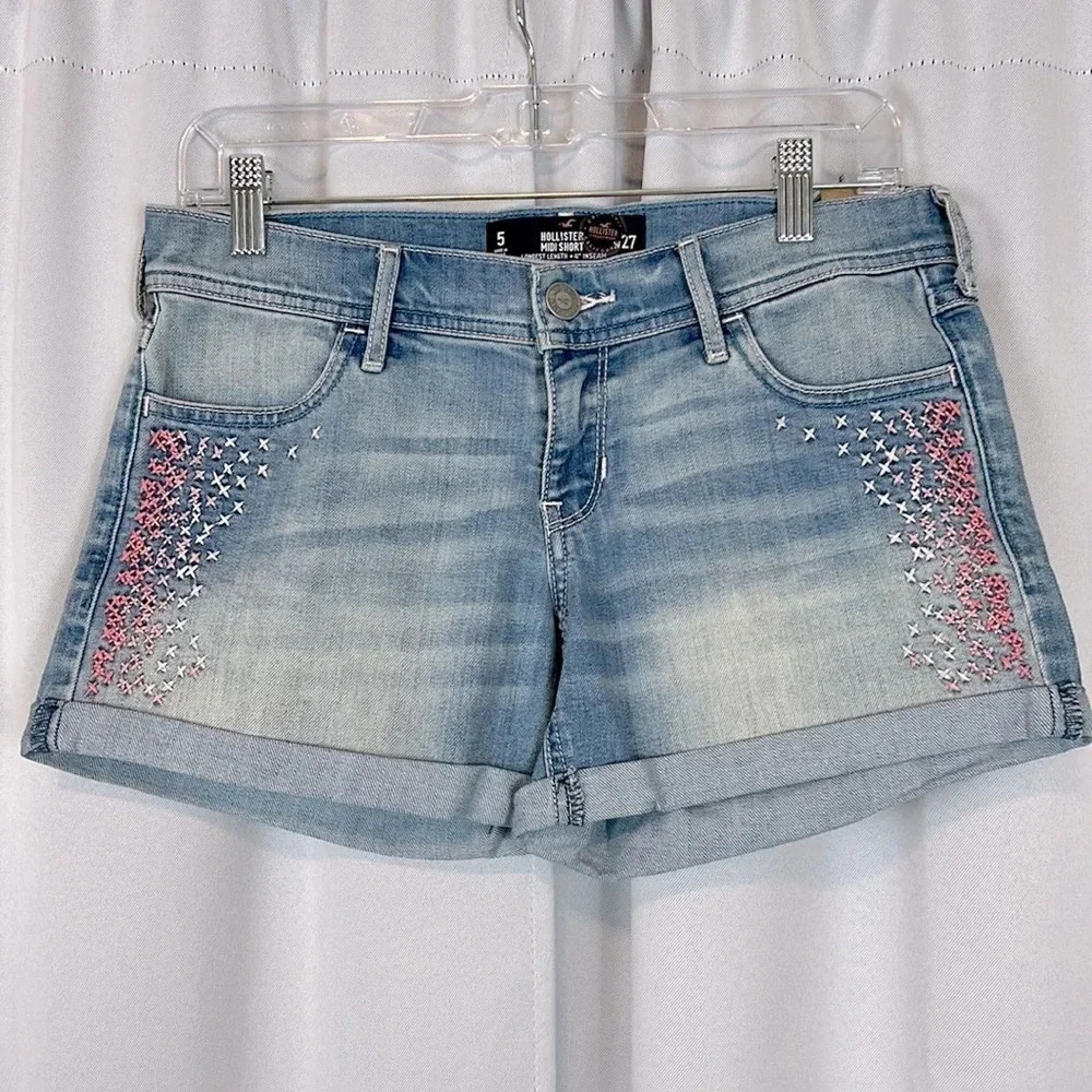 Hollister‎ Midi Short Embroidered 4” Inseam Size 5/W27 NWT